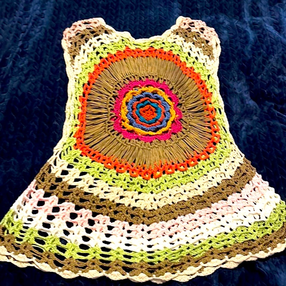 Colorful crochet hippie/boho top